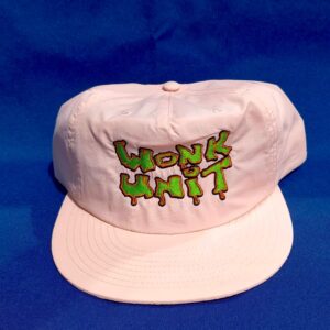 Wonk green logo on white cap