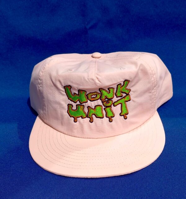 Wonk green logo on white cap